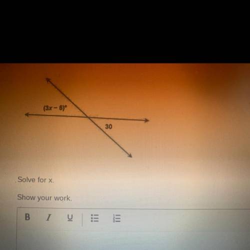 Solve for x Show your work
