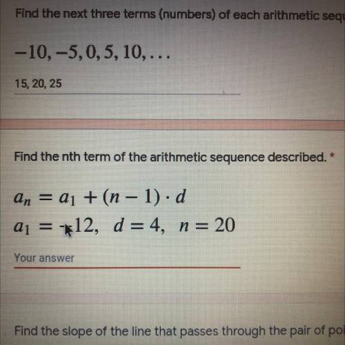 Find the NTH term of the arithmetic sequence described.