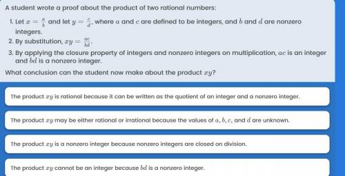 A student wrote a proof about the product of two rational numbers: