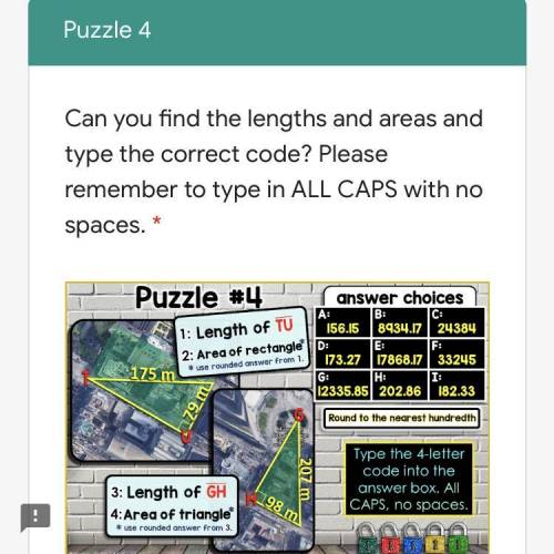Pythagorean theorem Digital Escape Puzzle 4,Need Answer Immediately!!!