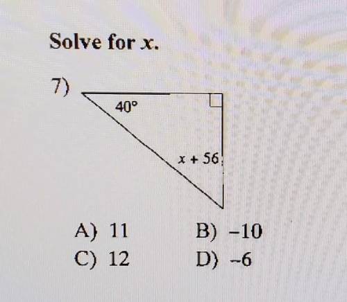 Solve For X, please help I need to turn this in by tomorrow. ​