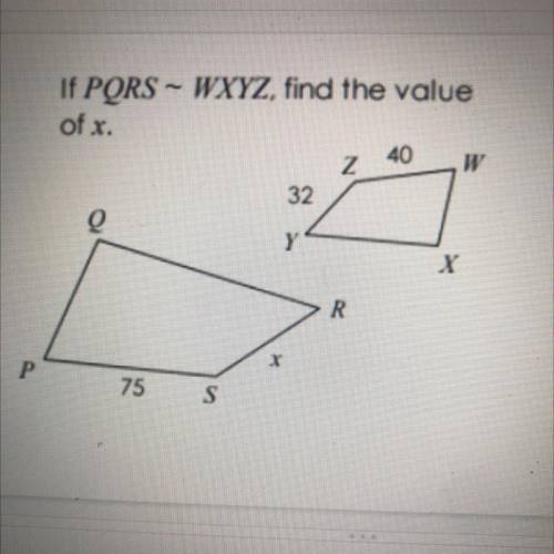 If pqrs is equal to wxyz, find the value of x.
