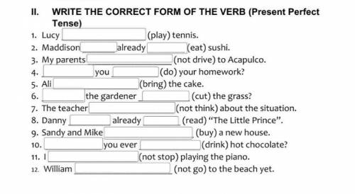 Present perfect tense 2-write the correct verb