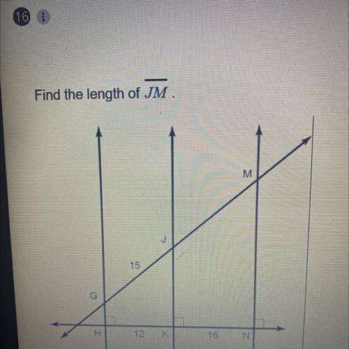 Find the length of line JM