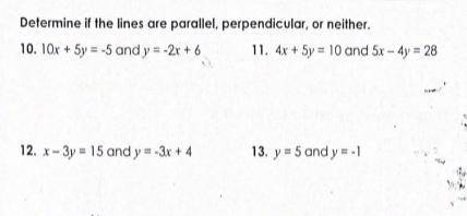 Quiz 3-3 Parallel and Perpendicular Lines on the Coordinate Plane quiz
