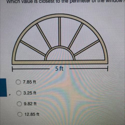 Which value is closest to the perimeter of the window