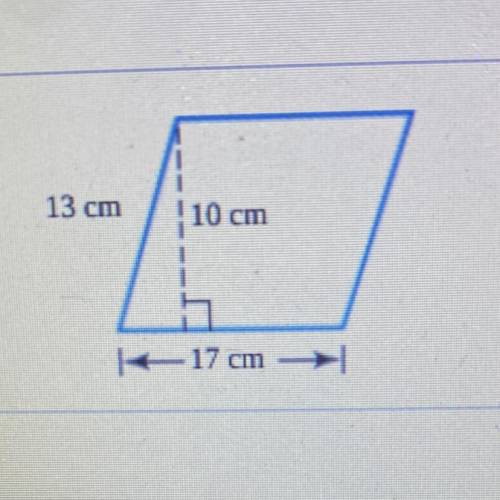 Find the area of the parallelogram.
__cm^2