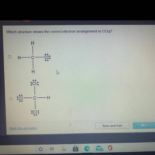 Which structure shows the correct electron arrangement in CC14?