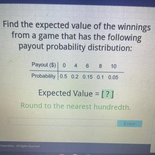 Find the expected value of the winnings

from a game that has the following
payout probability dis