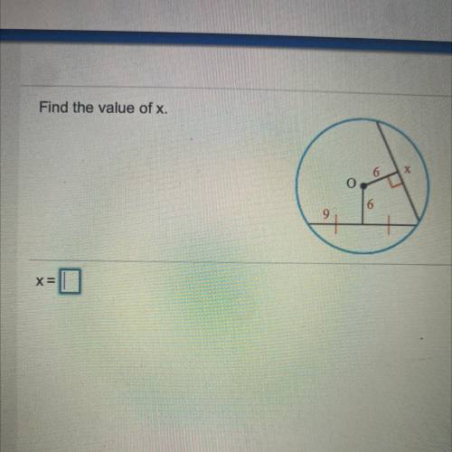 Find the value of x.
6
X
9
x=