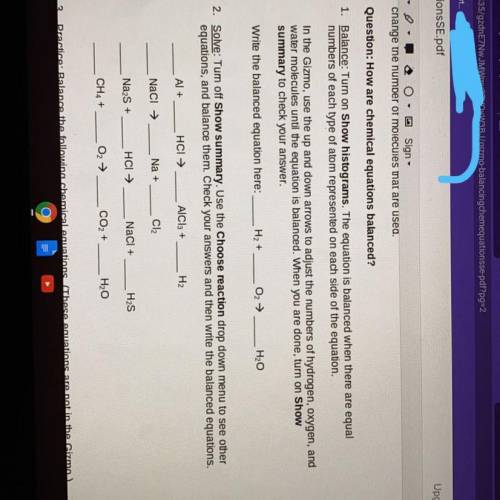 Helpp!! Please it’s balancing equations and I really need help in it it’s so hard theirs two other