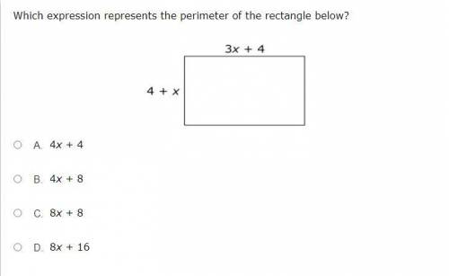 Which expression represents the perimeter of the rectangle below?