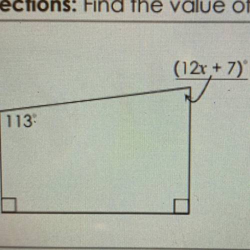Find the value of x please I need help