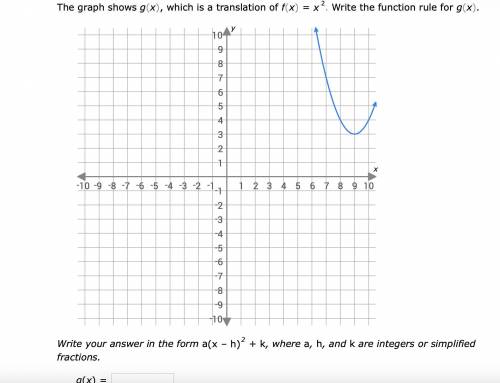 PLEASE ANSWER ILL MARK BRAINLIEST

The graph shows g(x), which is a translation of f(x)=x2. Write
