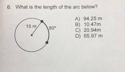 What Is The Length Of The Arc Below? Explain Answers