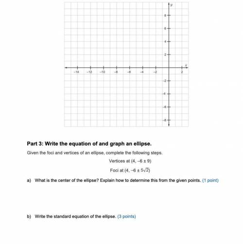 Please Help!!

Part 2: Identify key features and graph a circle from general form.
Answer the foll