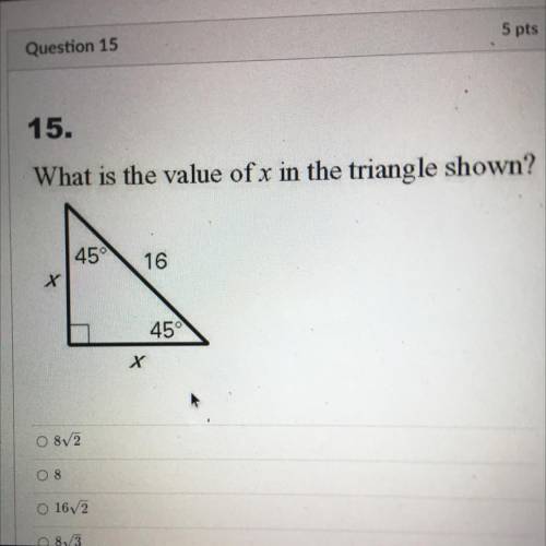 What is the value of X in the triangle shown?