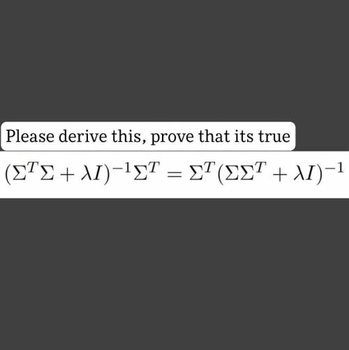 Please prove that this is true by deriving this equation