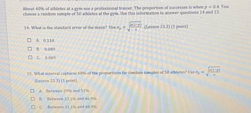 About 40% of athletes at a gym use a professional trainer. The proportion of successes is when p =