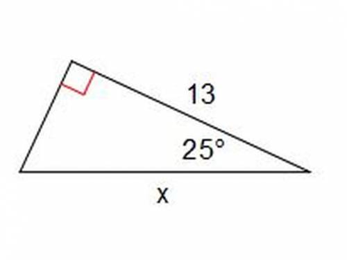 HELP PLISS

Which Trig ratio should be used to find the missing side?
A.Sin
B.Cos
C.Tan