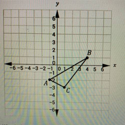 Consider triangle ABC graphed on the coordinate plane.

What is the approximate perimeter of trian