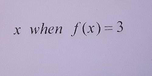 X when f(x) = 3 can someone please answer this question ​