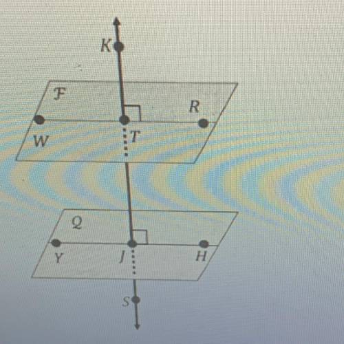 Consider the diagram below with parallel planes Fand Q.

Which of the following sets of lines are