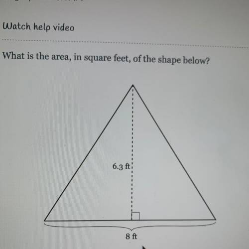 What is the area, in square feet, of the shape below?