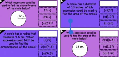 Circumference and Area questions look at the picture