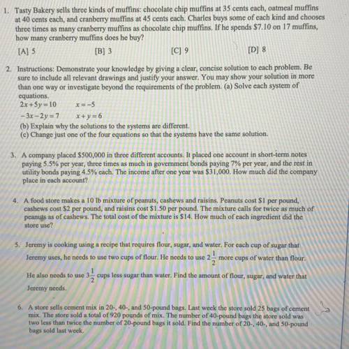 Need help with these questions plz 
Need to show work