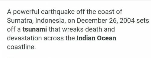 Indian Ocean Tsunami occurred in the year  in the month of