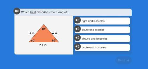 Which best describe the triangle