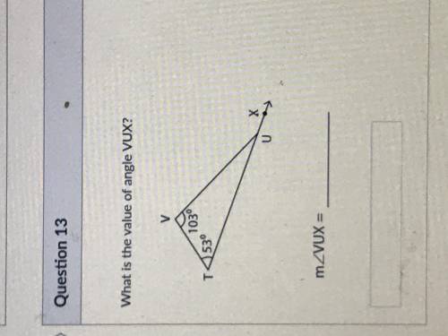 What is the value of angle vux
