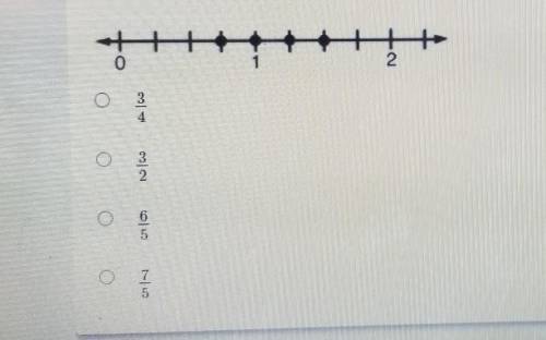 What is the location of the point on the number line with the largest value

a. 3/4 b. 3/2 c. 6/5