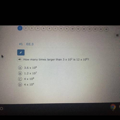 How many times larger than 3 x 102 is 12 x 106