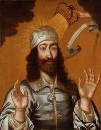 How does this image of Charles I [King of England] demonstrate the idea of divine right?