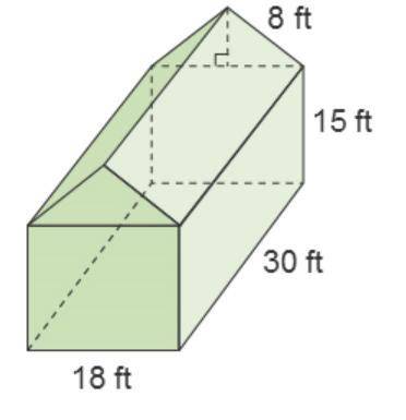An architect designed a house to be constructed as shown.

Triangular prism
Base – height of 8 fee
