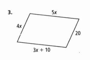Find the value of x for which ABCD Is a parallelogram:
Please help :,)