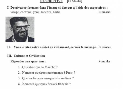 this is my french sample paper can anyone do it on a paper so that i can check my answers? PLEASE 1