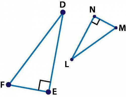 Are triangles DEF and LNM similar if DF = 8 and LM = 4?