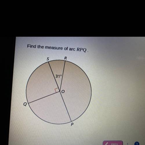 Find the measure of arc RPQ.
