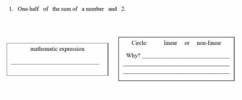 Is it linear or non-linear and what is the answer
