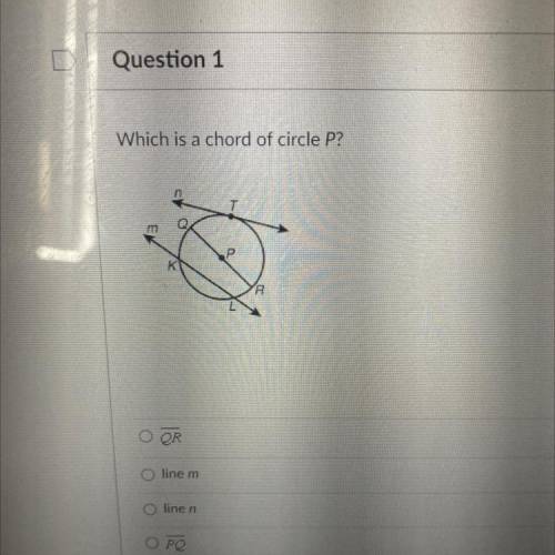 Which is a chord of circle P?
