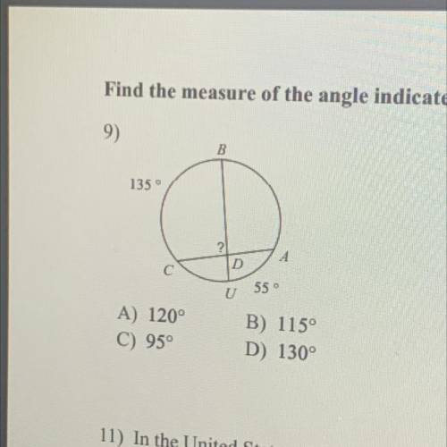 Find the measure of the angle indicated￼