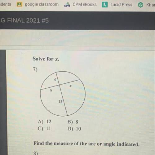 I need help solve for x