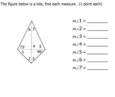 The figure below is a kite, find each measure