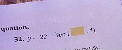 fill in the blank so that the ordered pair is a solution of the equation . please help with this qu