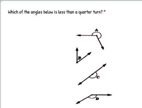 Which of the angles below is less than a quarter turn?