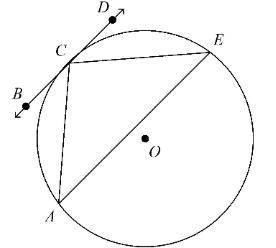 Geometry. BD is tangent to circle O at C, mAEC=280, and mACE=80. Find mDCE.(The figure is not drawn