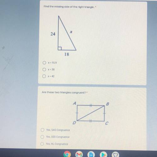 Find the missing side of the right triangle?

I really need help with both it’s my final plz help
